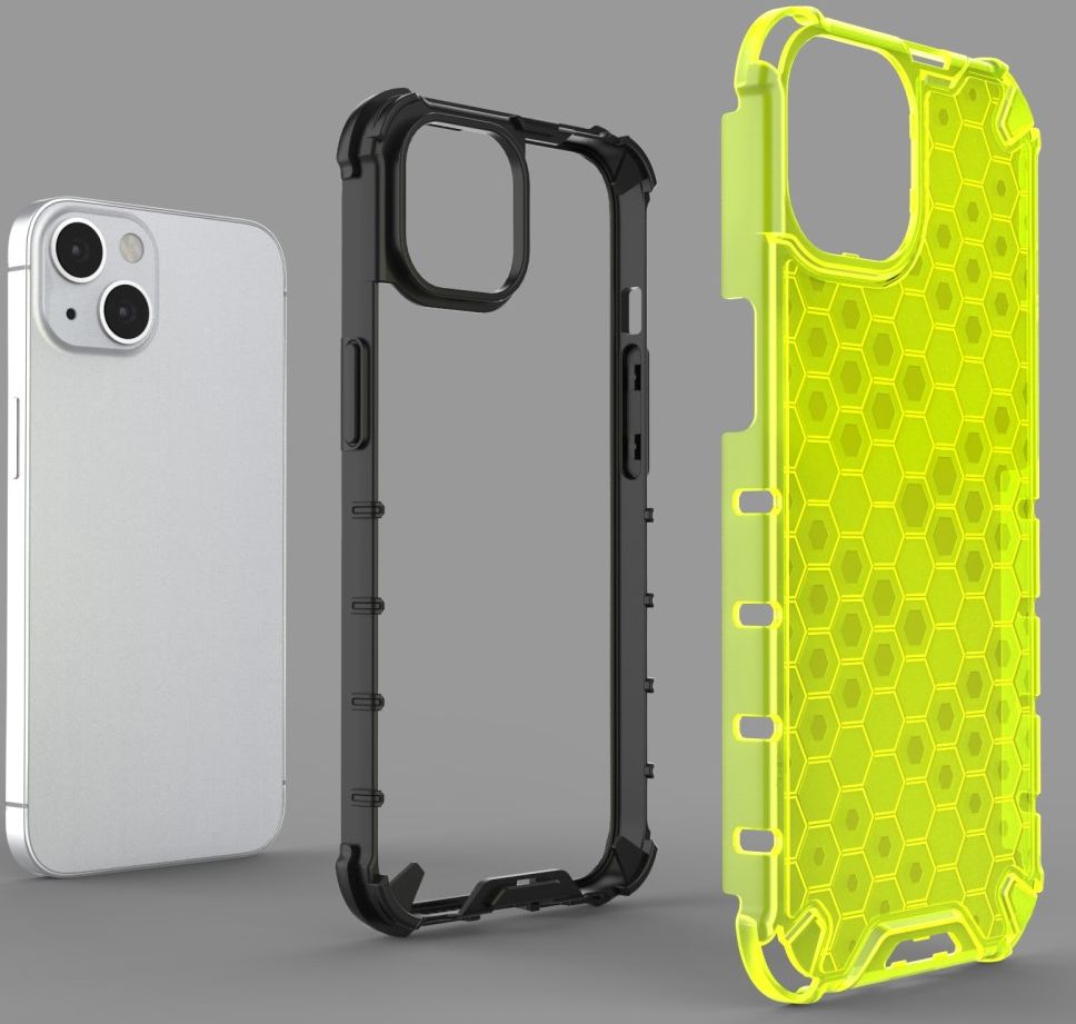 Apple iPhone 13 Hybride Honinggraat Hoesje Zwart afbeelding 3