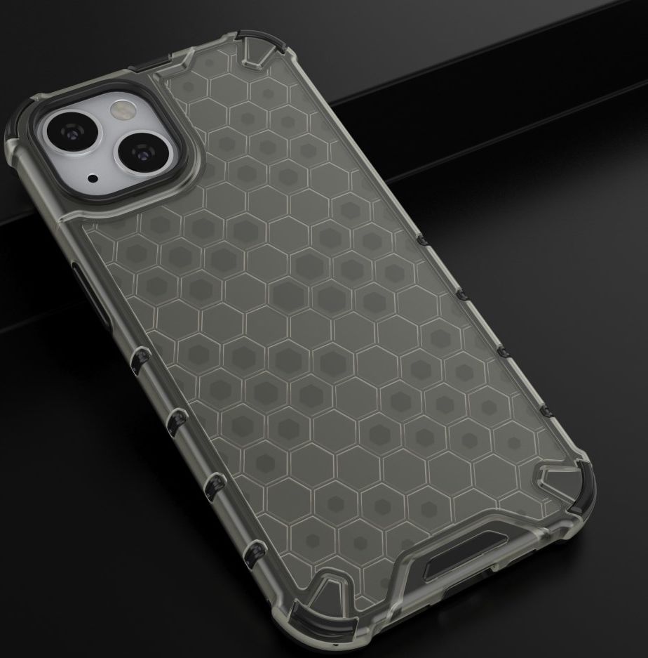Apple iPhone 13 Hybride Honinggraat Hoesje Zwart afbeelding 4