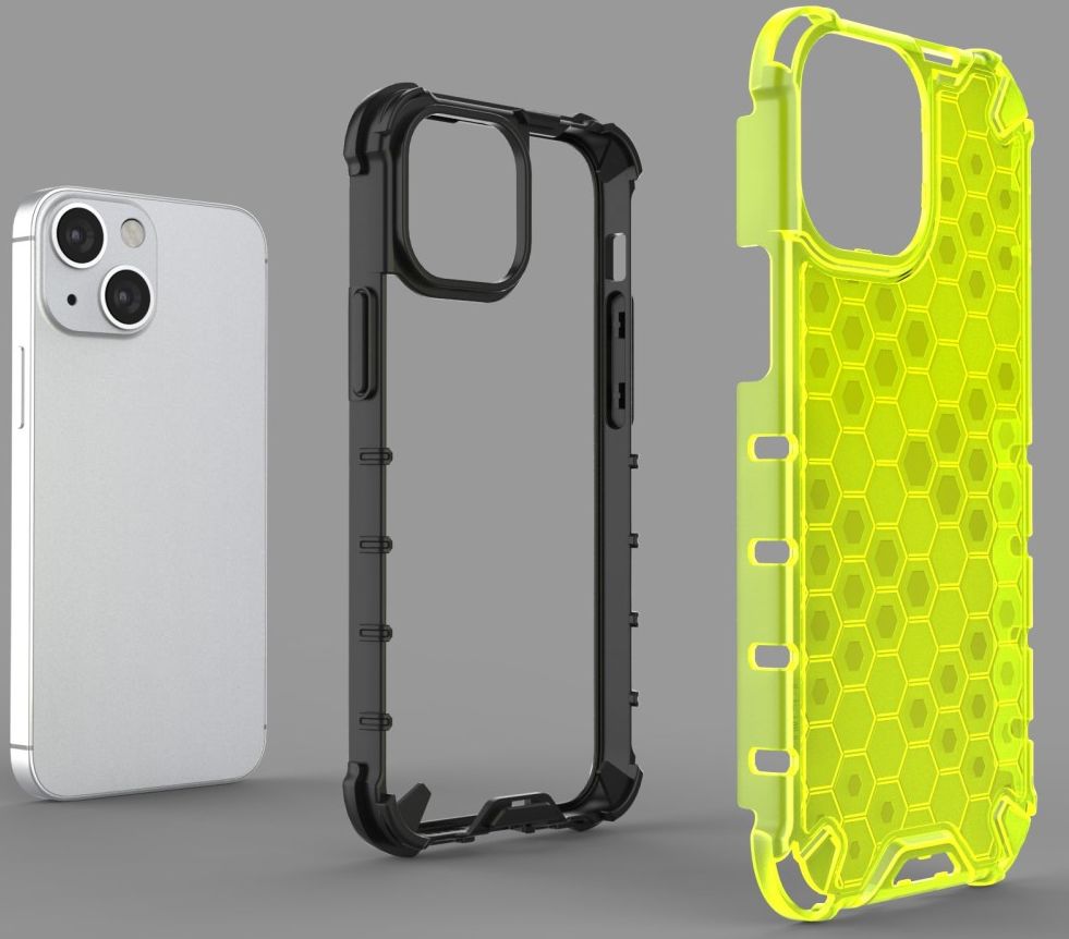 Apple iPhone 13 Mini Hybride Honinggraat Hoesje Grijs afbeelding 14