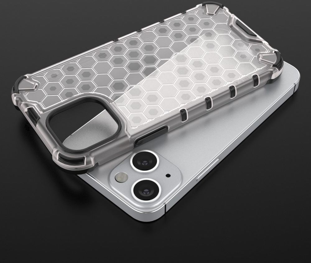 Apple iPhone 13 Mini Hybride Honinggraat Hoesje Grijs afbeelding 3