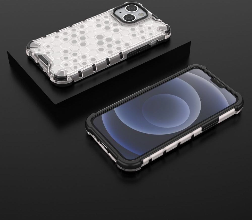 Apple iPhone 13 Mini Hybride Honinggraat Hoesje Grijs afbeelding 4