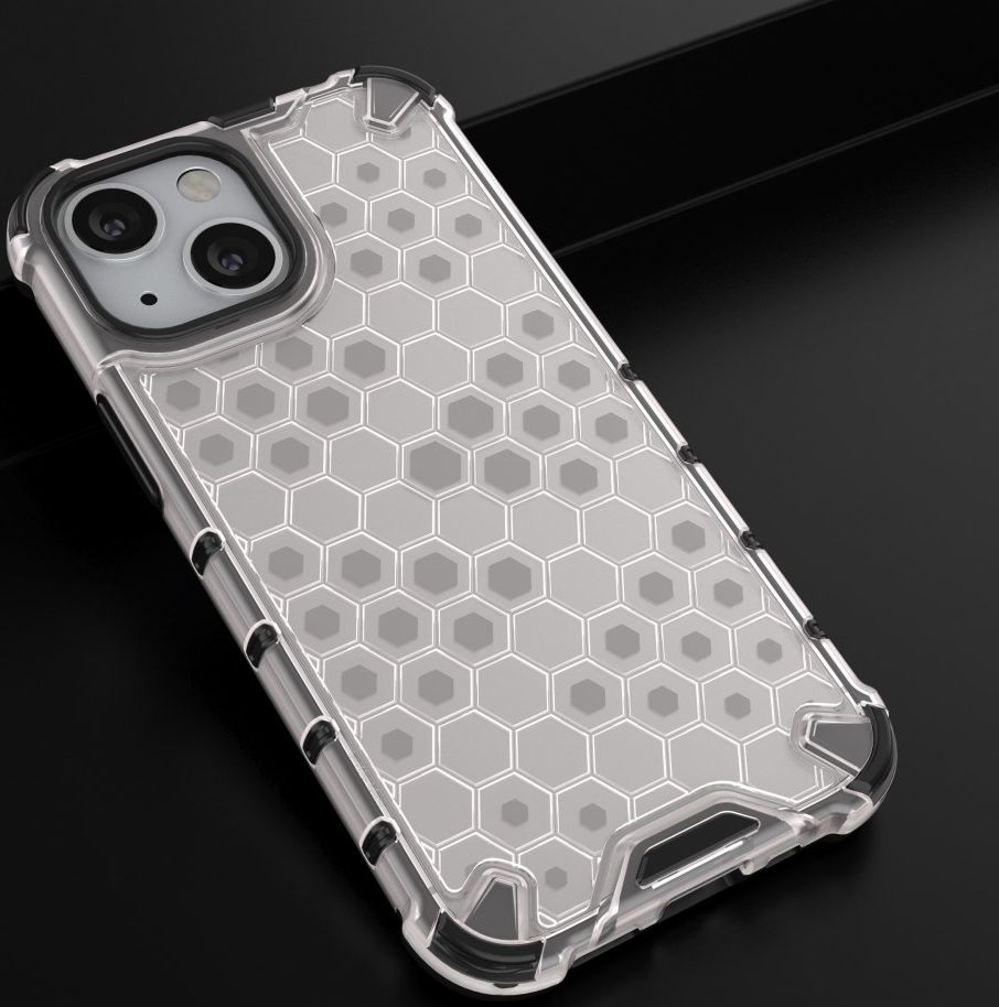 Apple iPhone 13 Mini Hybride Honinggraat Hoesje Grijs afbeelding 5