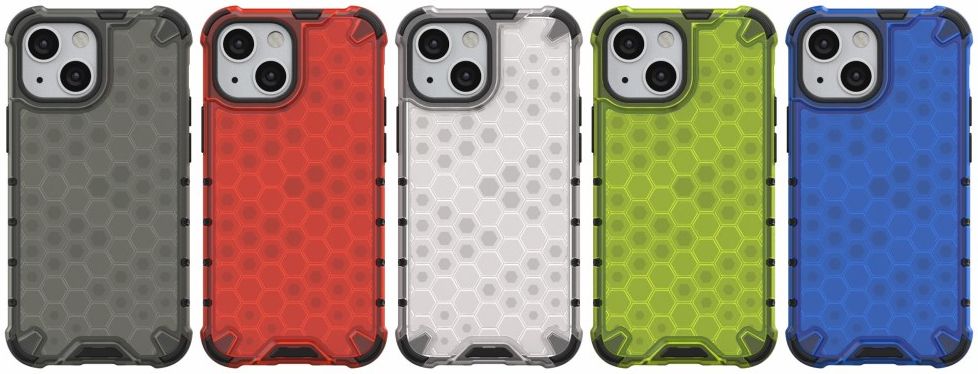 Apple iPhone 13 Mini Hybride Honinggraat Hoesje Grijs afbeelding 6