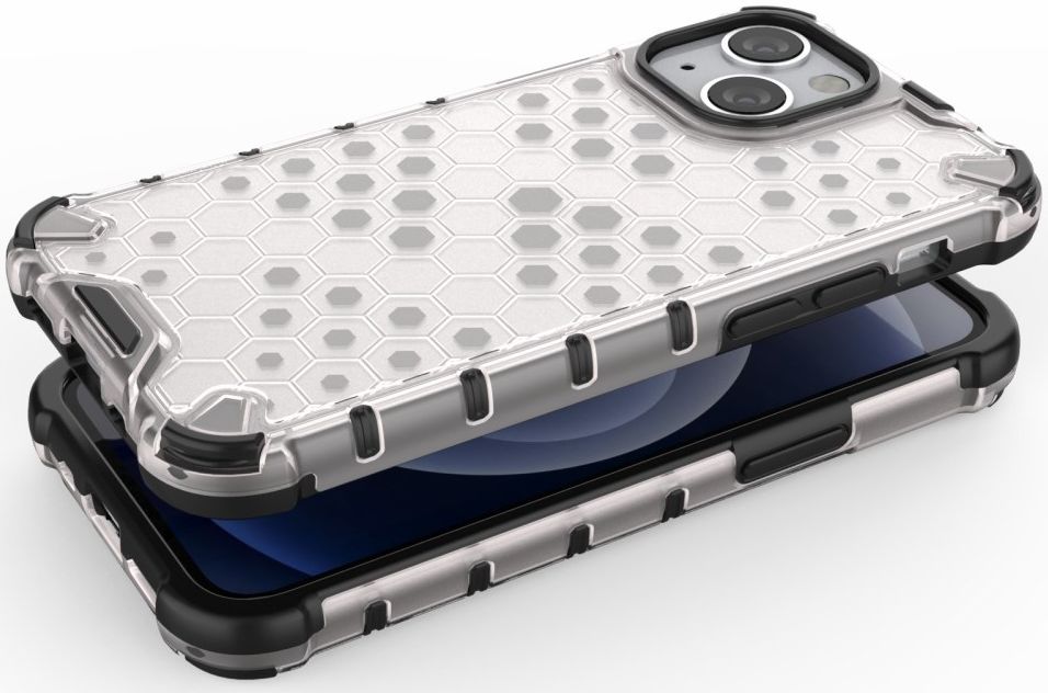 Apple iPhone 13 Mini Hybride Honinggraat Hoesje Grijs afbeelding 8