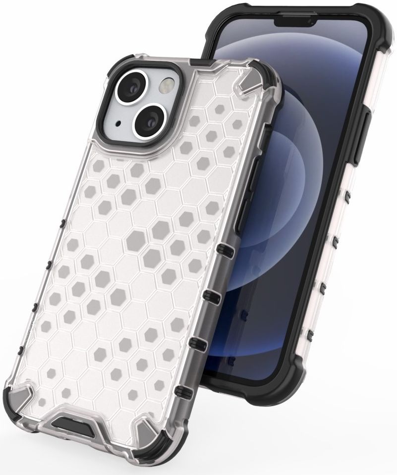 Apple iPhone 13 Mini Hybride Honinggraat Hoesje Grijs afbeelding 9