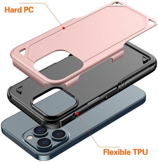 Apple iPhone 13 Mini Hoesje Hybride Back Cover Rose Goud afbeelding 2