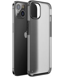 Apple iPhone 13 Mini Hoesje Hybride Back Cover Mat Transparant Zwart