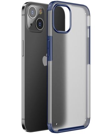 Apple iPhone 13 Mini Hoesje Hybride Back Cover Mat Transparant Blauw Hoesjes