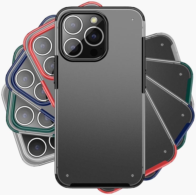 Apple iPhone 13 Pro Hybrid Armor Hard Plastic Back Cover Zwart afbeelding 8