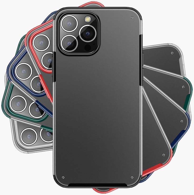 Apple iPhone 13 Pro Max Hybrid Armor Hard Plastic Back Cover Blauw afbeelding 8