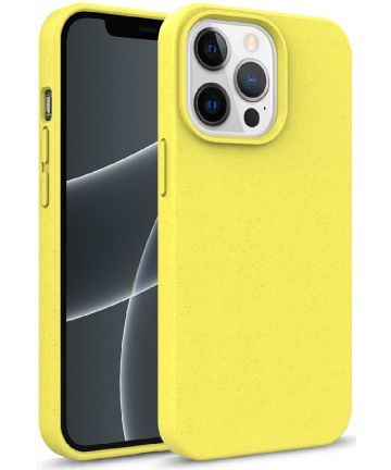 Apple iPhone 13 Pro Hoesje Flexibel en Dun TPU Back Cover Geel Hoesjes