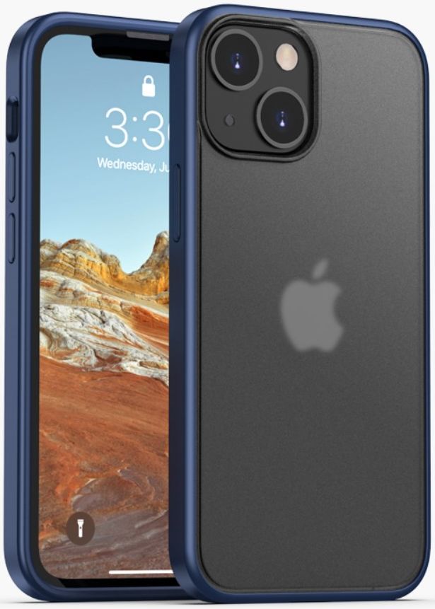 iPaky Apple iPhone 13 Mini Hoesje Hybride Back Cover Blauw afbeelding 1