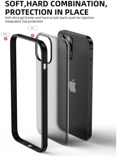 iPaky Apple iPhone 13 Pro Hoesje Hybride Back Cover Zwart afbeelding 2
