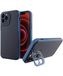 Apple iPhone 13 Hoesje met Camera Protector Kickstand Back Cover Blauw