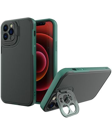 Apple iPhone 13 Pro Hoesje met Camera Protector Kickstand Groen Hoesjes