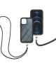 Apple iPhone 13 Pro Hoesje met Koord Back Cover Keycord Zwart