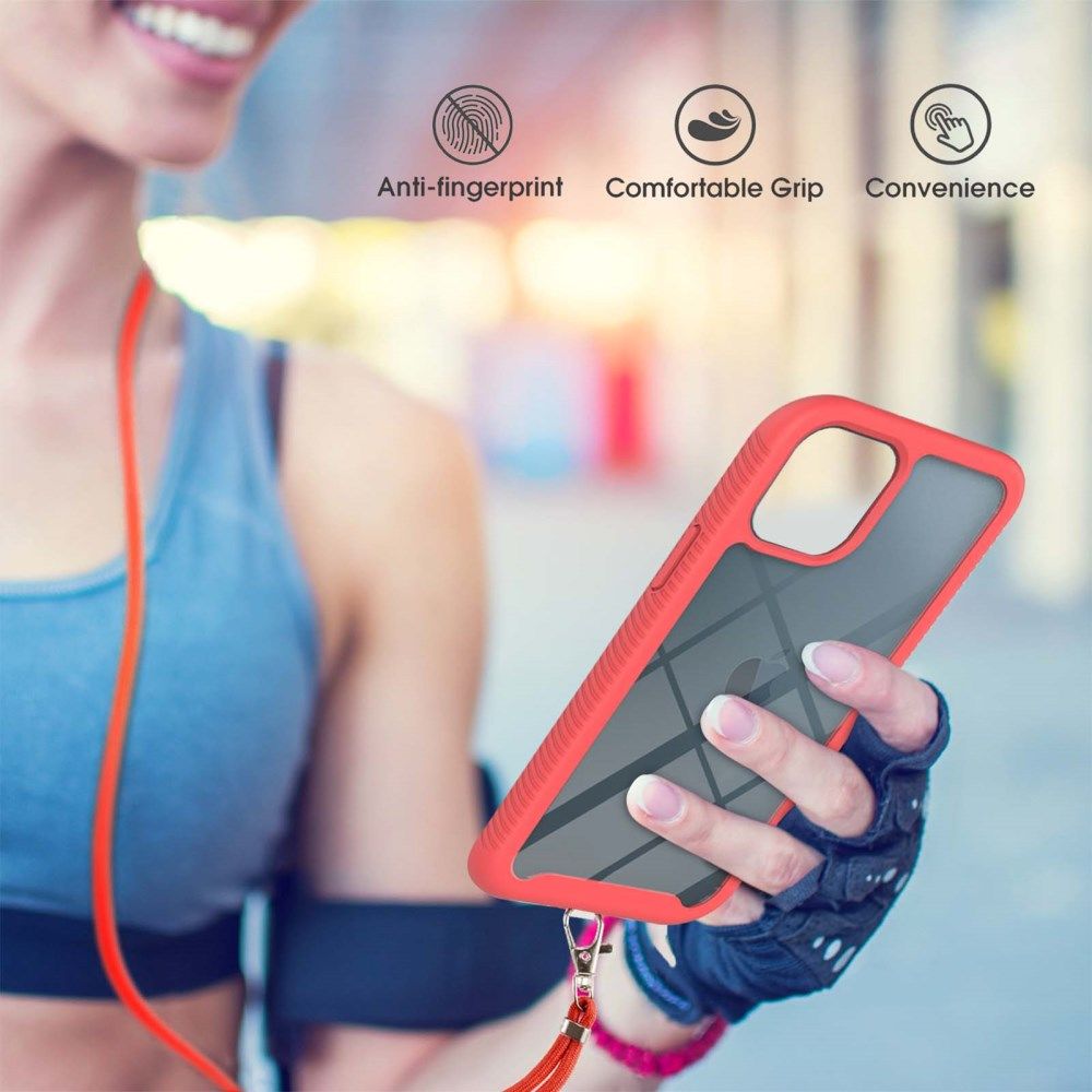 Apple iPhone 13 Mini Hoesje met Koord Back Cover Keycord Rood afbeelding 4