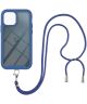 Apple iPhone 13 Mini Hoesje met Koord Back Cover Keycord Blauw