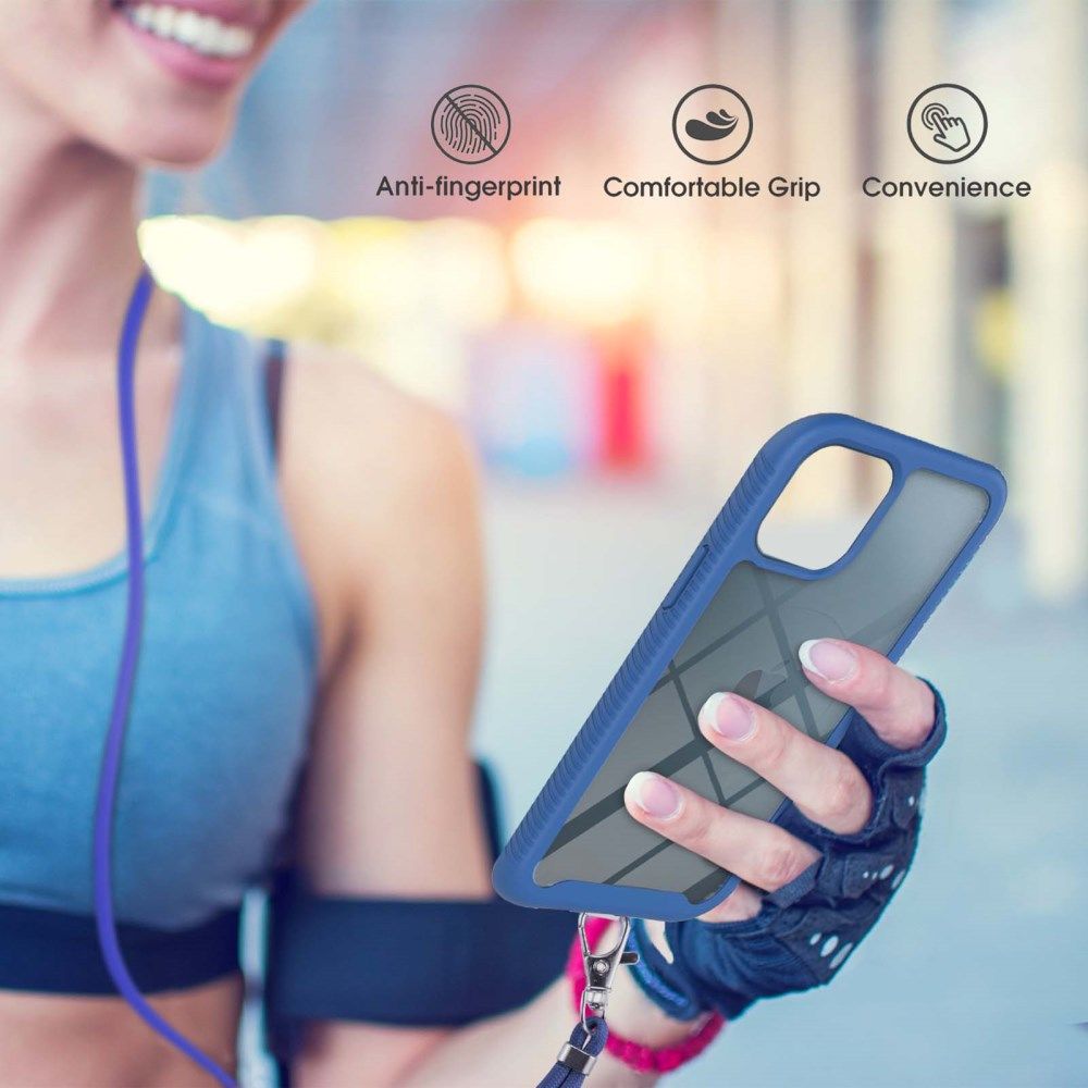 Apple iPhone 13 Hoesje met Koord Back Cover Keycord Blauw afbeelding 4