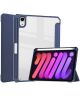 Apple iPad Mini 6 Hoes Tri-Fold Book Case Transparant/Blauw