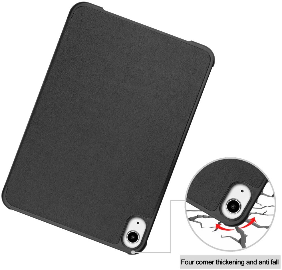 Apple iPad Mini 6 Hoesje Tri-Fold Book Case met Standaard Zwart afbeelding 9