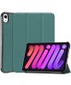 Apple iPad Mini 6 Hoesje Tri-Fold Book Case met Standaard Groen