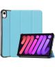 Apple iPad Mini 6 Hoesje Tri-Fold Book Case met Standaard Licht Blauw
