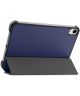 Apple iPad Mini 6 Hoesje Tri-Fold Book Case met Standaard Donker Blauw