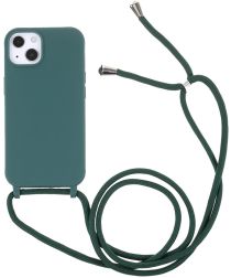 Apple iPhone 13 Mini Hoesje Back Cover Flexibel TPU met Koord Groen