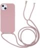Apple iPhone 13 Mini Hoesje Back Cover Flexibel TPU met Koord Roze