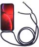 Apple iPhone 13 Pro Hoesje Back Cover met Koord Flexibel TPU Blauw