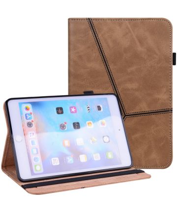 Apple iPad Mini 6 Hoes Tri-Fold Portemonnee Book Case Bruin Hoesjes