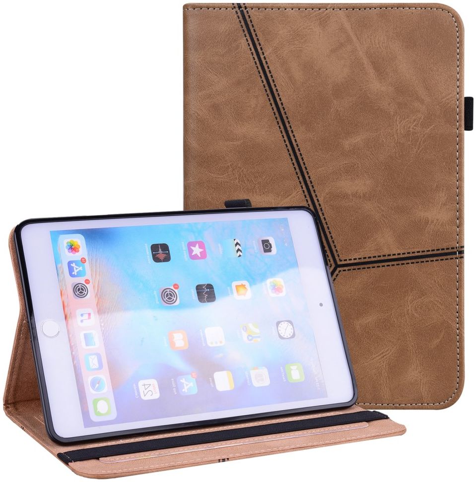 Apple iPad Mini 6 Hoes Tri-Fold Portemonnee Book Case Bruin afbeelding 1