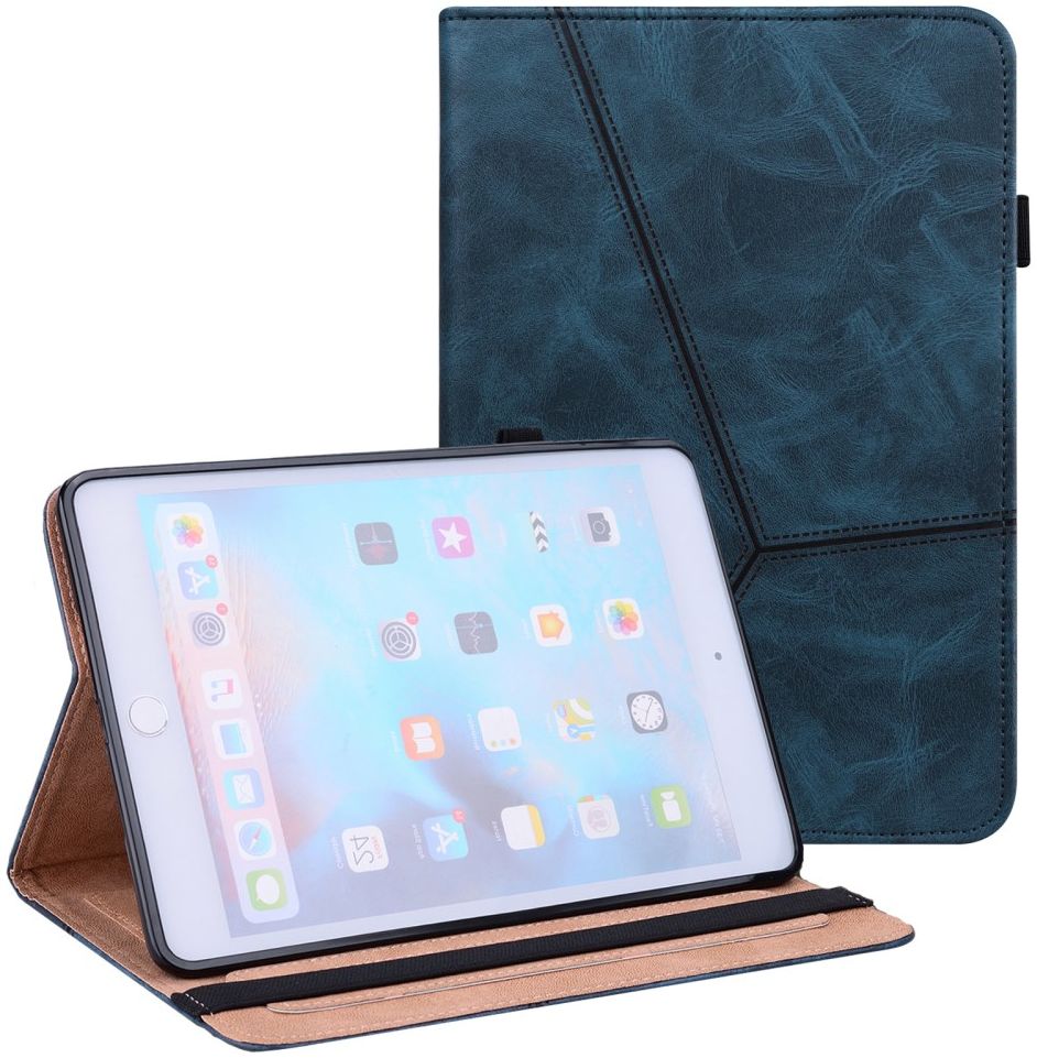 Apple iPad Mini 6 Hoes Tri-Fold Portemonnee Book Case Blauw afbeelding 1