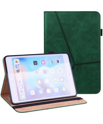 Apple iPad Mini 6 Hoes Tri-Fold Portemonnee Book Case Groen Hoesjes