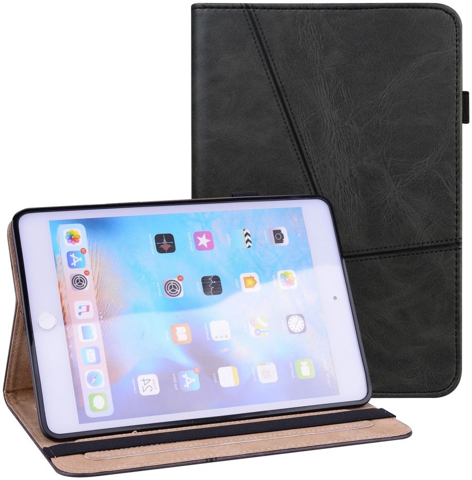 Apple iPad Mini 6 Hoes Tri-Fold Portemonnee Book Case Zwart afbeelding 2