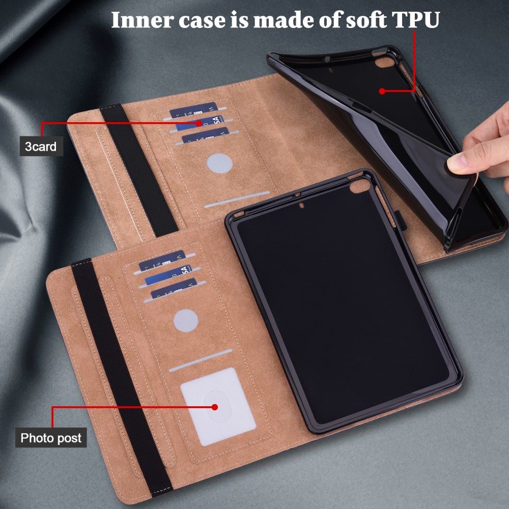 Apple iPad Mini 6 Hoes Tri-Fold Portemonnee Book Case Zwart afbeelding 5