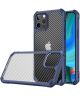 Apple iPhone 13 Pro Max Hoesje Carbon Back Cover Schokbestendig Blauw