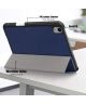 Apple iPad Mini 6 Hoes Tri-Fold Book Case Kunstleer Donkerblauw