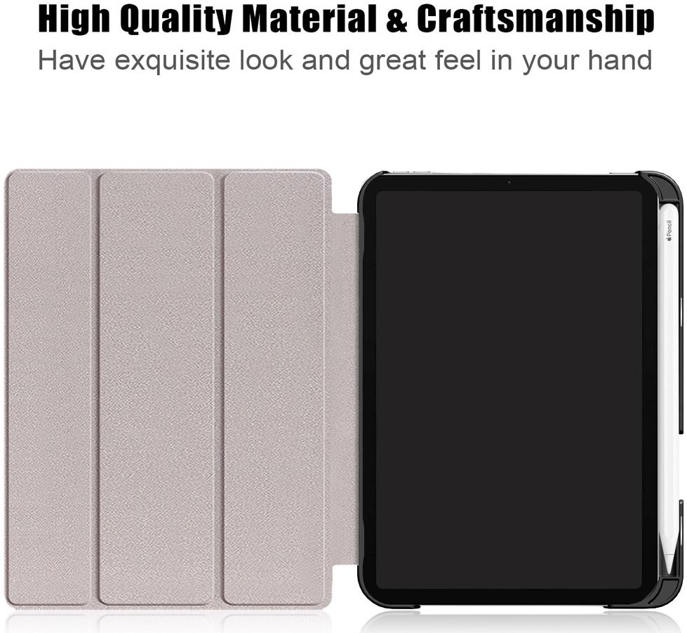 Apple iPad Mini 7 / 6 Hoes Tri-Fold Book Case Kunstleer Donkerblauw afbeelding 6