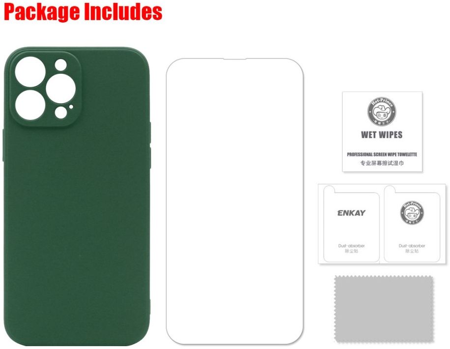ENKAY Apple iPhone 13 Pro Max Hoesje TPU met Screenprotector Zwart afbeelding 3