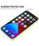 Apple iPhone 13 Mini Hoesje Siliconen Groen + Screen Protector 0.26mm