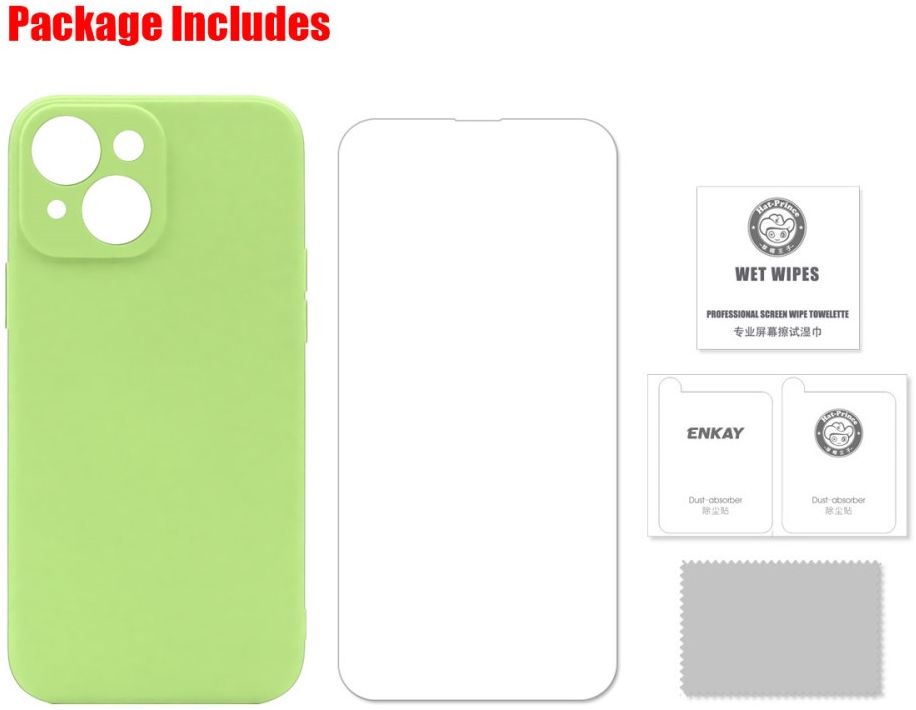 Apple iPhone 13 Mini Hoesje Siliconen Beige + Screen Protector 0.26mm afbeelding 11