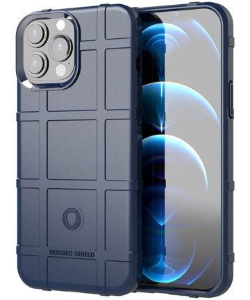 Apple iPhone 13 Pro Max Hoesje Shock Proof Rugged Shield Blauw Hoesjes