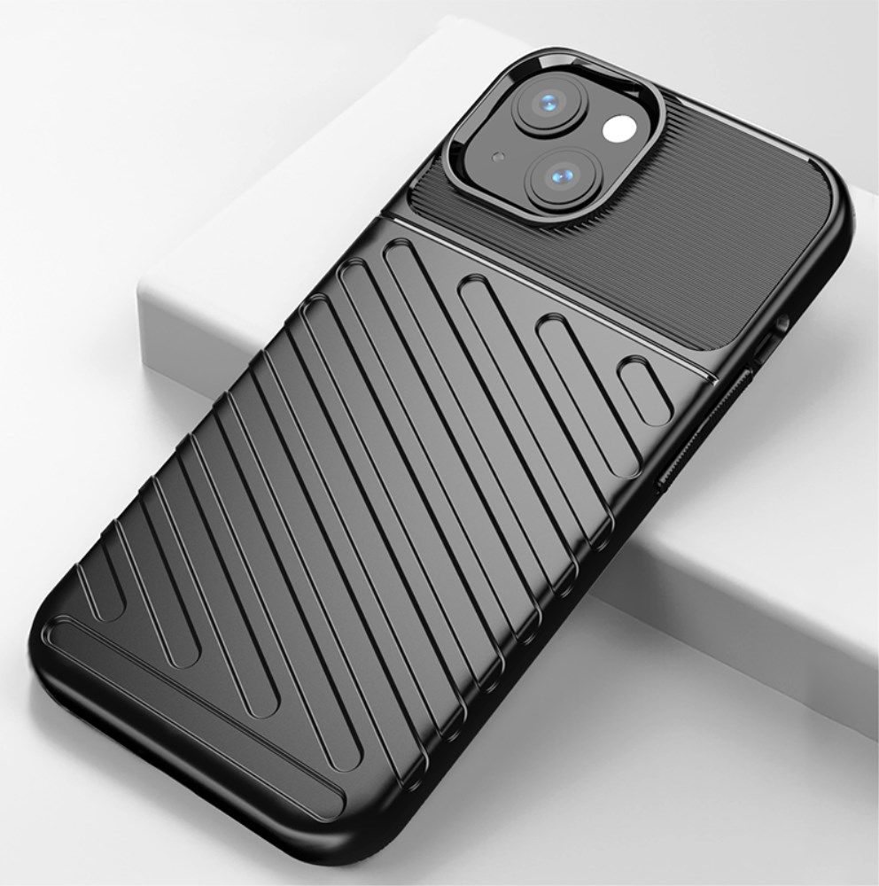 Apple iPhone 13 Hoesje TPU Thunder Design Back Cover Zwart afbeelding 7
