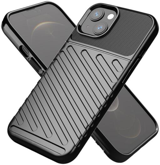 Apple iPhone 13 Hoesje TPU Thunder Design Back Cover Zwart afbeelding 4