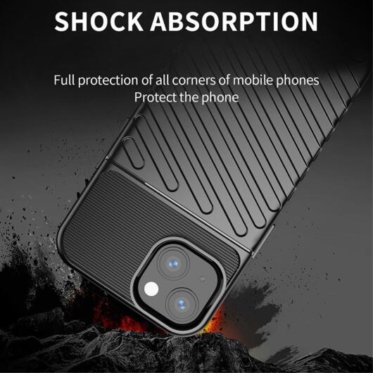 Apple iPhone 13 Hoesje TPU Thunder Design Back Cover Zwart afbeelding 2