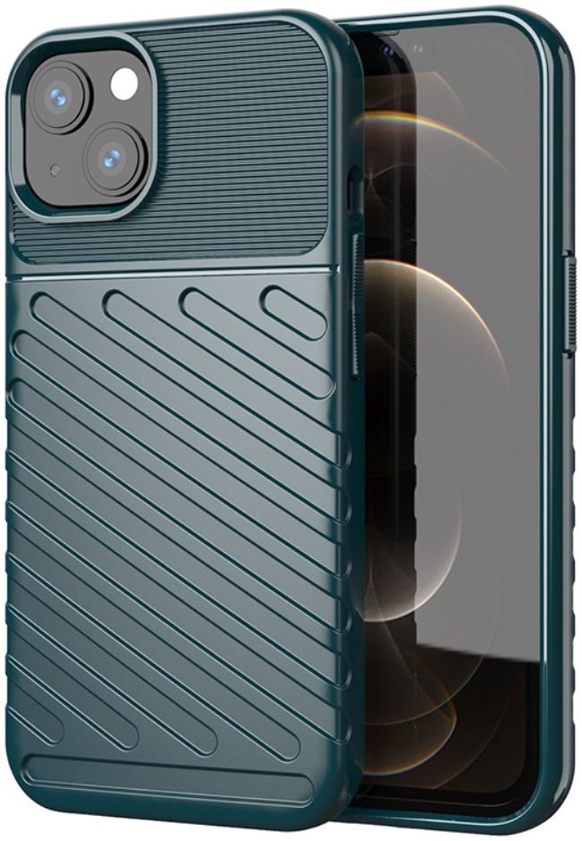 Apple iPhone 13 Hoesje TPU Thunder Design Back Cover Groen afbeelding 1