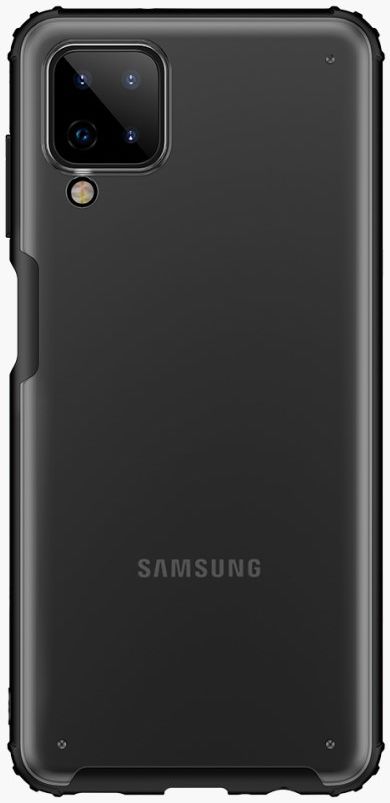 Samsung Galaxy A12 Hoesje Hybrid Armor Back Cover Zwart afbeelding 2