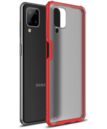Samsung Galaxy A12 Hoesje Hybrid Armor Back Cover Rood Hoesjes